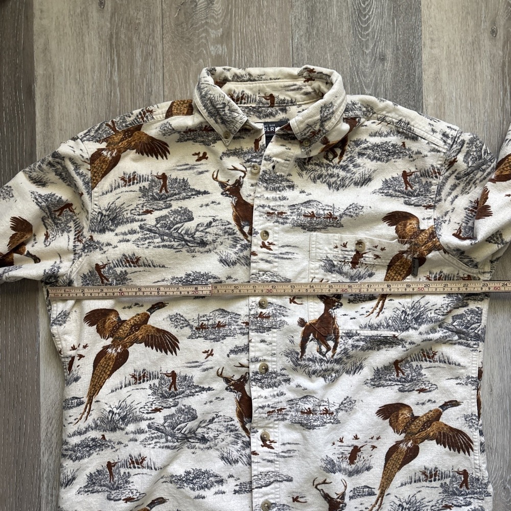 Woolrich Flannel Button Down Moccasin Deer And Pheasant Size M - Picture 8 of 8